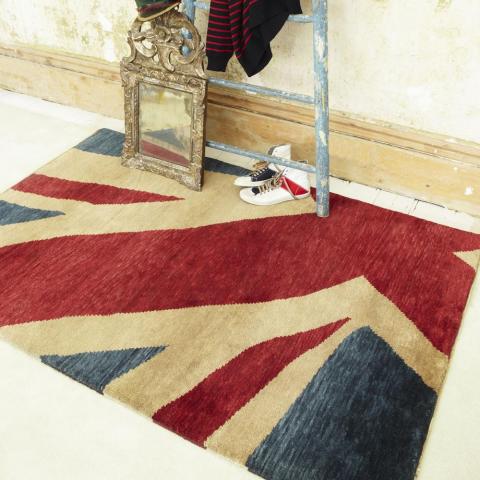 Union Jack Hand Knotted Wool Rugs
