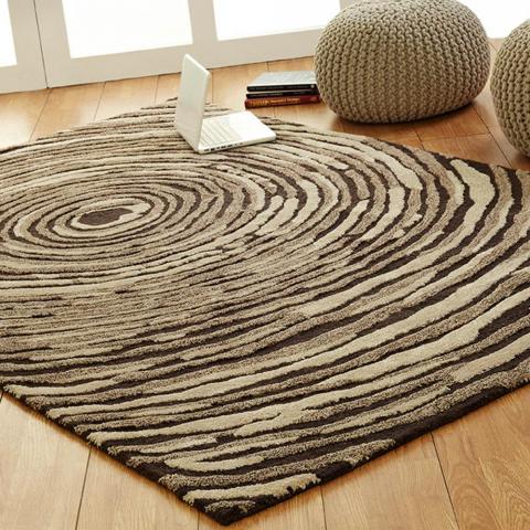 Unique Cyclone rugs in Brown Beige