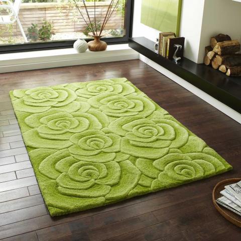 Valentine Rugs VL10 Hand Made Indian Wool in Green