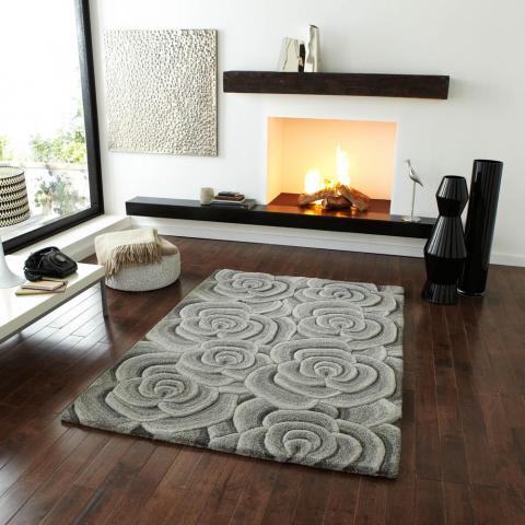 Valentine Rugs VL10 Hand Made Indian Wool in Light Grey