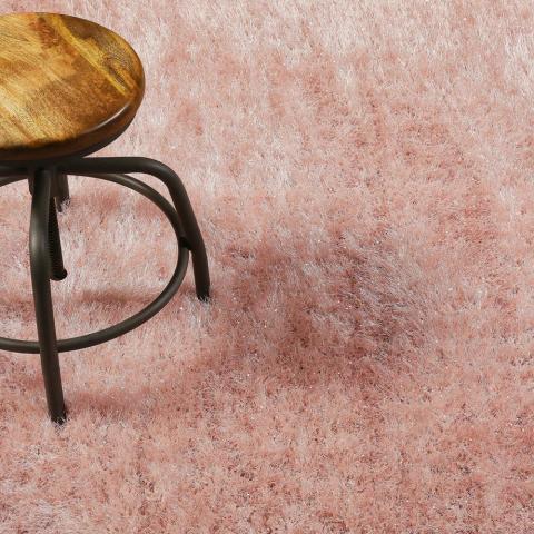 Weconhome Shiny Touch Shaggy Rugs 1411 055 in Pink