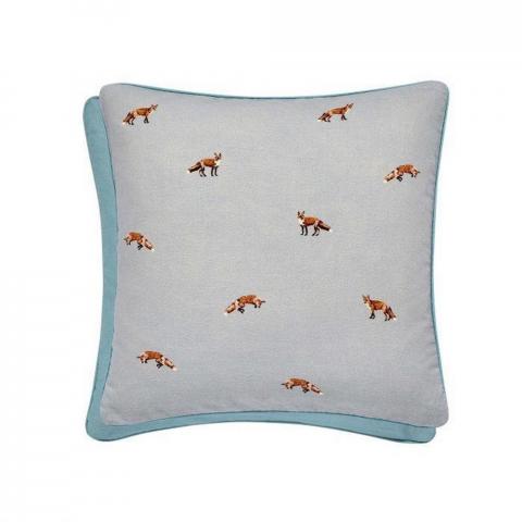 Woodland Fox Cushion By Joules in Grey